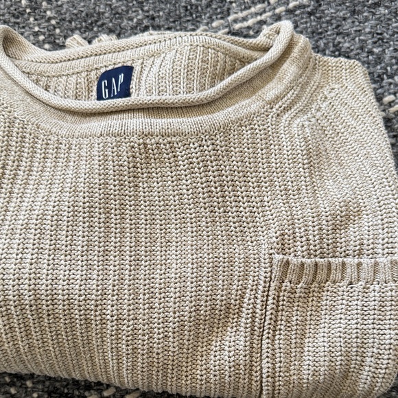 GAP Women's Beige Crew Neck Sweater 100% Cotton - Picture 4 of 4